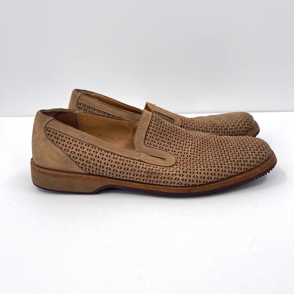 Mezlan Puerto Loafer Men's 12 Brown Shoes Venetian Slip-On Perforated Laser Cut